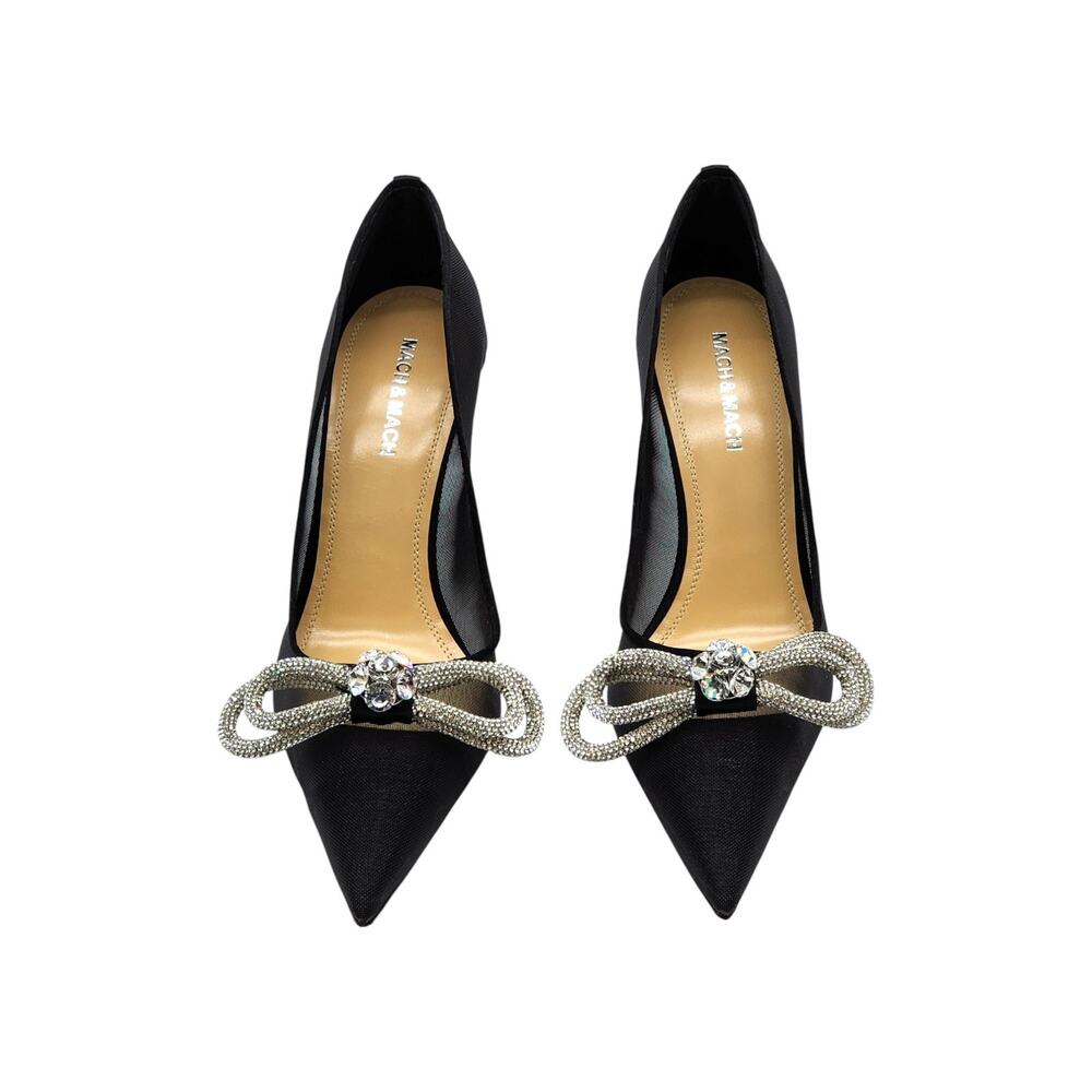 MACH & MACH Double Bow Crystal-Embellished Pumps Heels - NWB $1195 - Picture 4 of 8